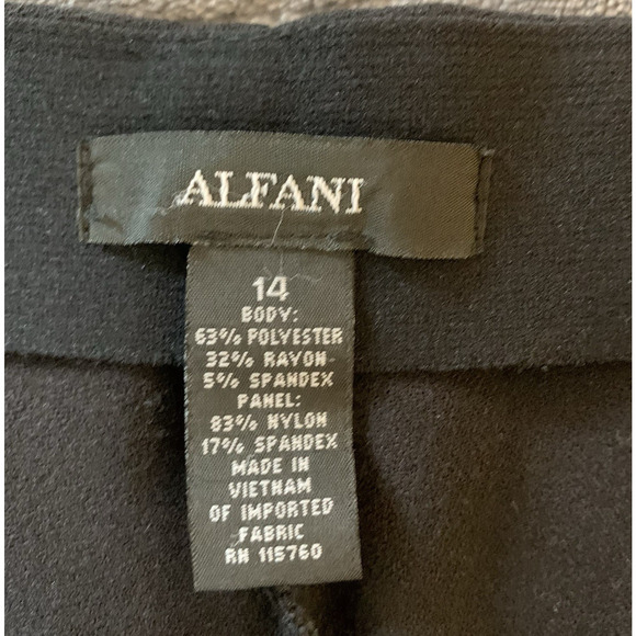 Alfani Womens Size 14 Black Polyester Blend Career Dress Pants 29.5" Inseam - Picture 6 of 14